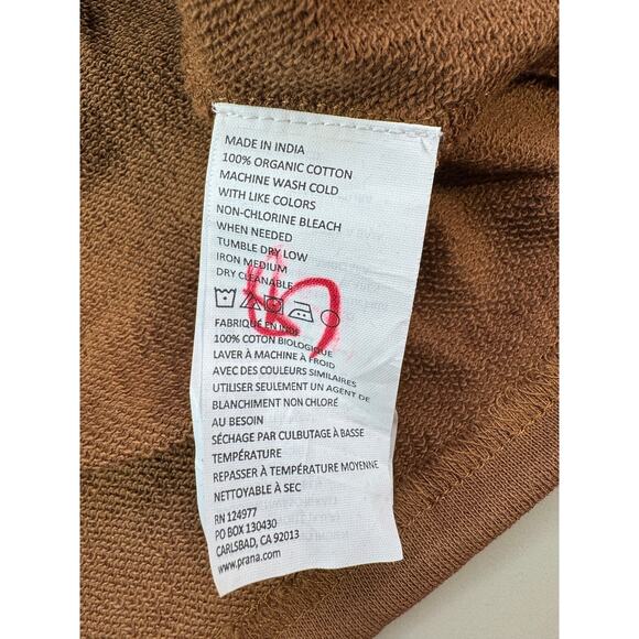 prAna Snakebite Sweatshirt XS Gender Neutral Sepia Brown Organic Cotton NWT - Picture 14 of 15